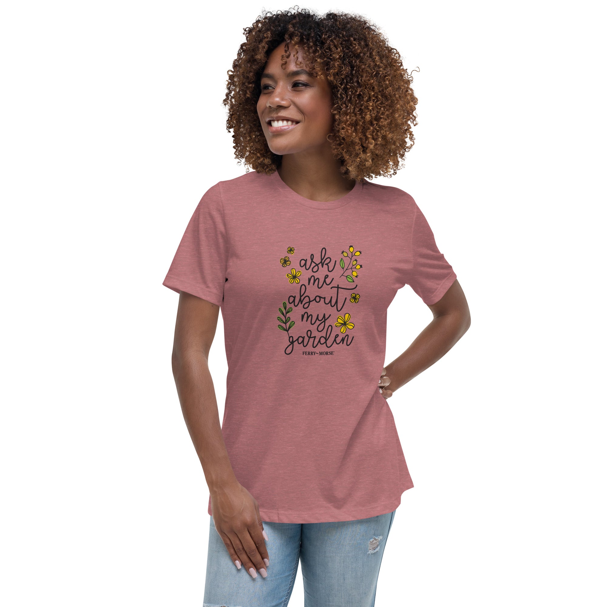 Ask me about my garden mauve shirt